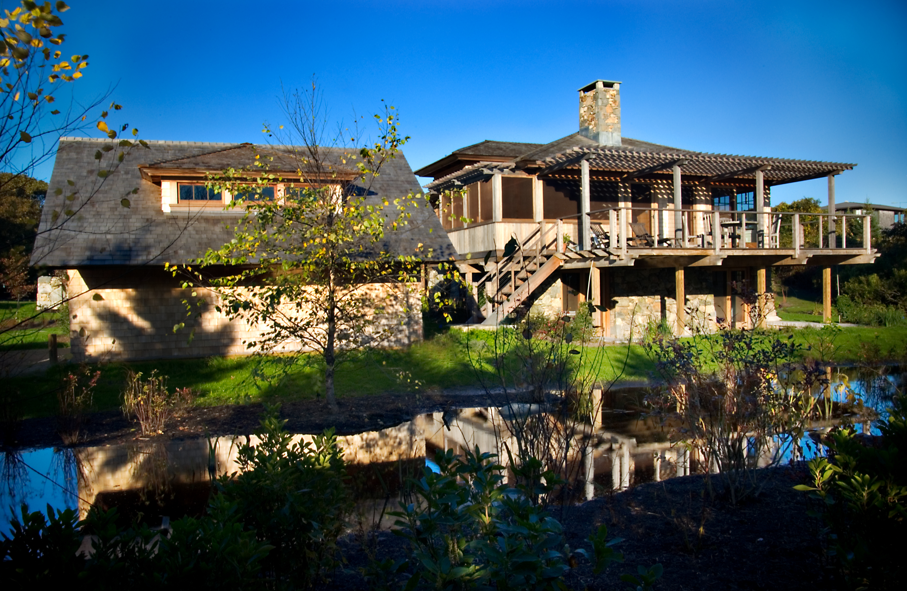 Moshup's Trail Mcenery house from river bank